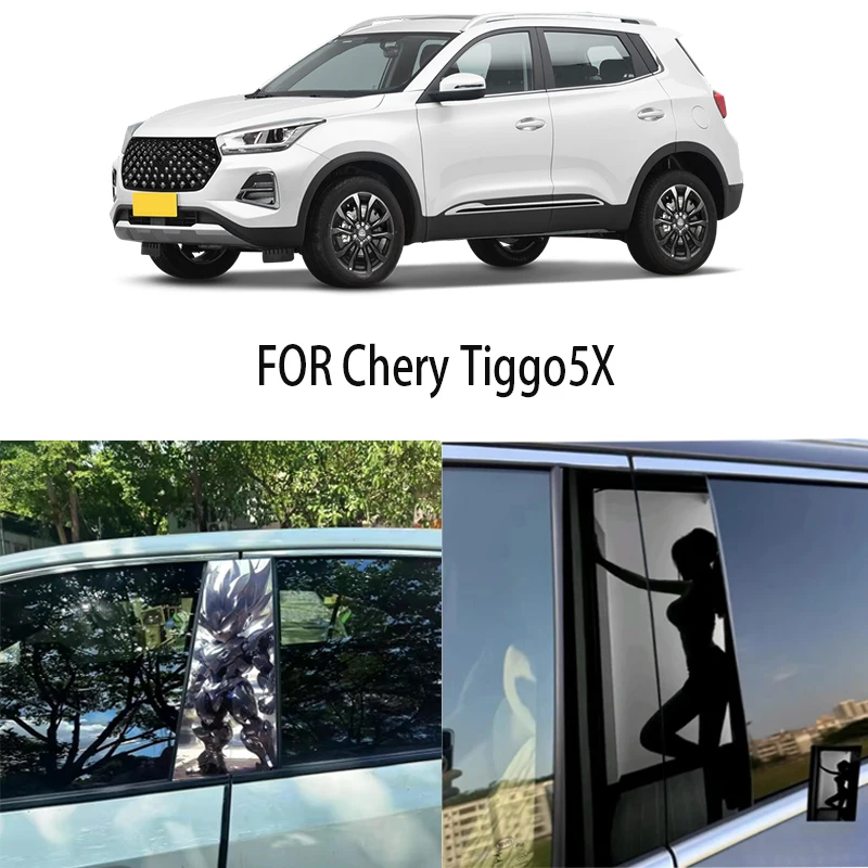 

Door Window Decoration Trims Pillar Posts Stickers Auto Styling For Chery Tiggo5X Car accessories