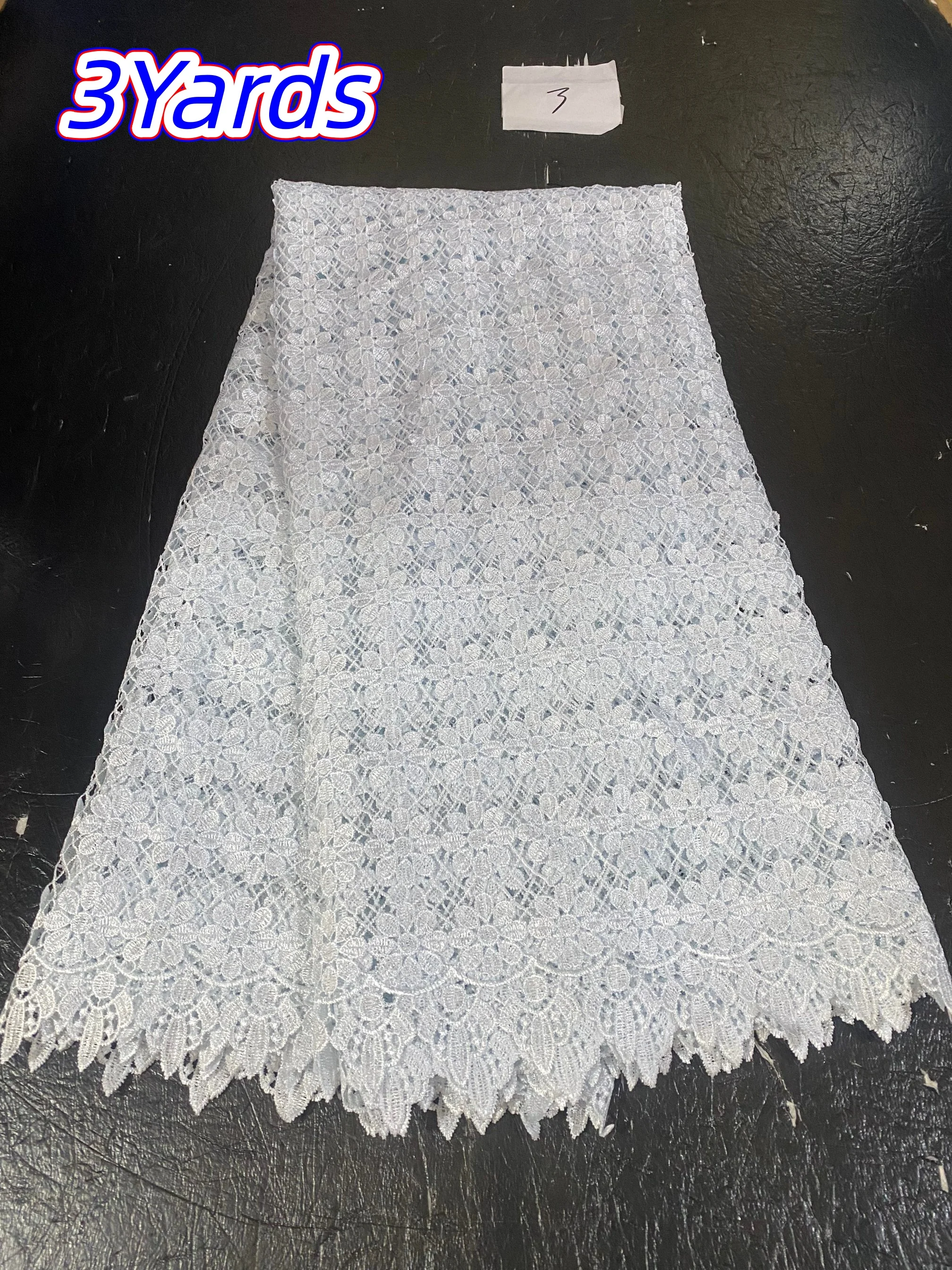Neueste Kordel-Guipure-Spitze 2026 Hochwertige 3 Yards Afrikanische Wasserlösliche Spitze Luxuriöse Partykleider für Damen