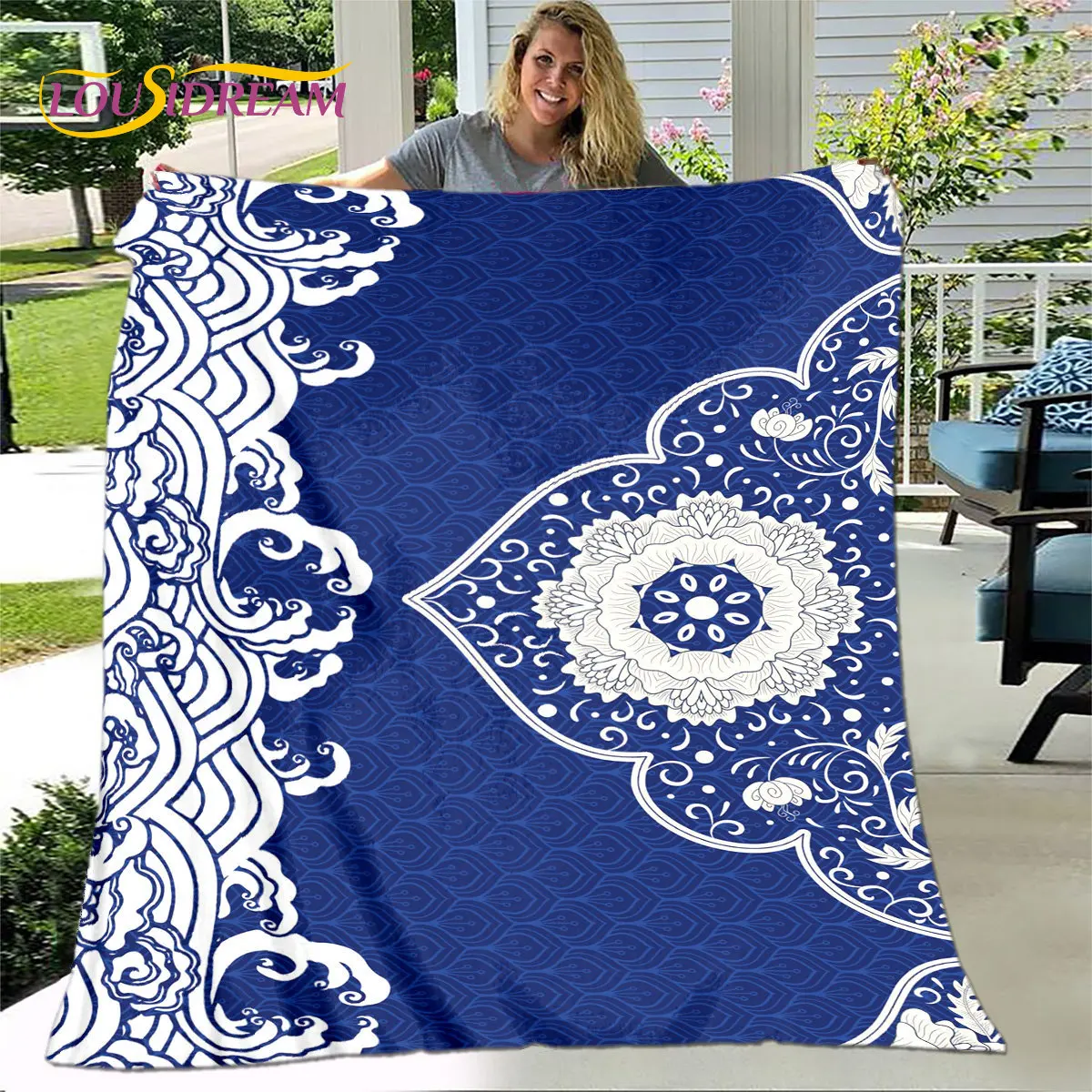 ثلاثية الأبعاد بطانية النمط الصيني الكلاسيكي ، الفانيلا بطانية رمي بطانية ، بطانية دافئة للمنزل غرفة المعيشة غرفة نوم سرير أريكة نزهة طفل