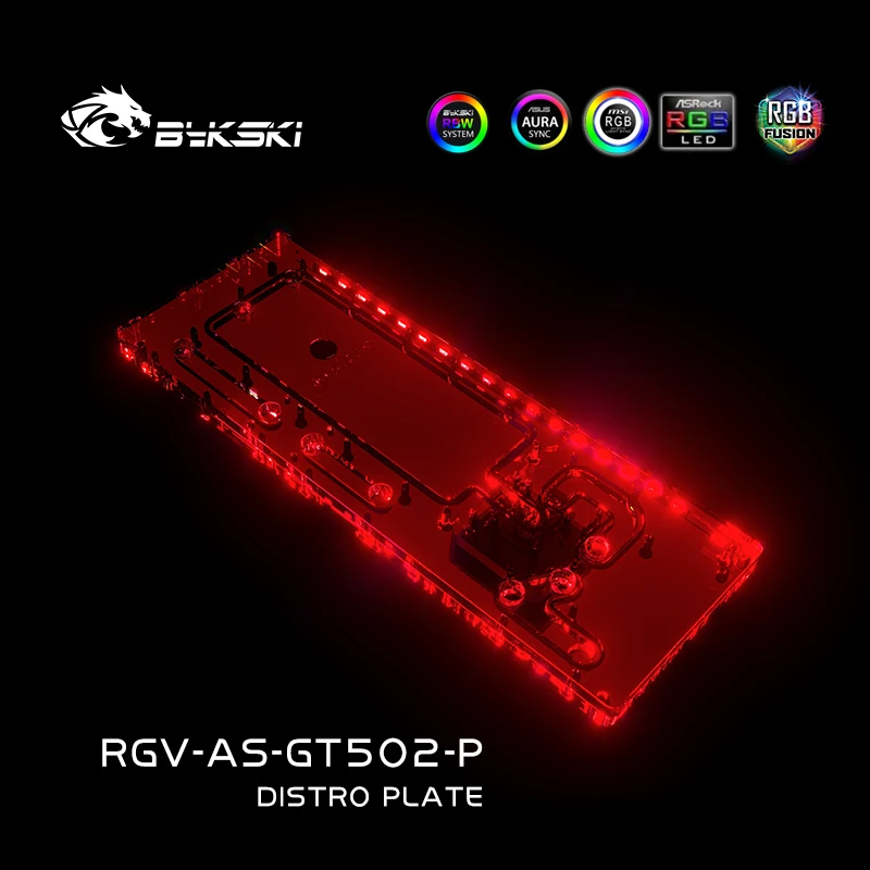 Imagem -03 - Bykski Acrílico Distro Placa Placa Reservatório para Asus Tuf Gaming Gt502 Computador Case Sistema de Refrigeração Água Combinação Ddc Bomba