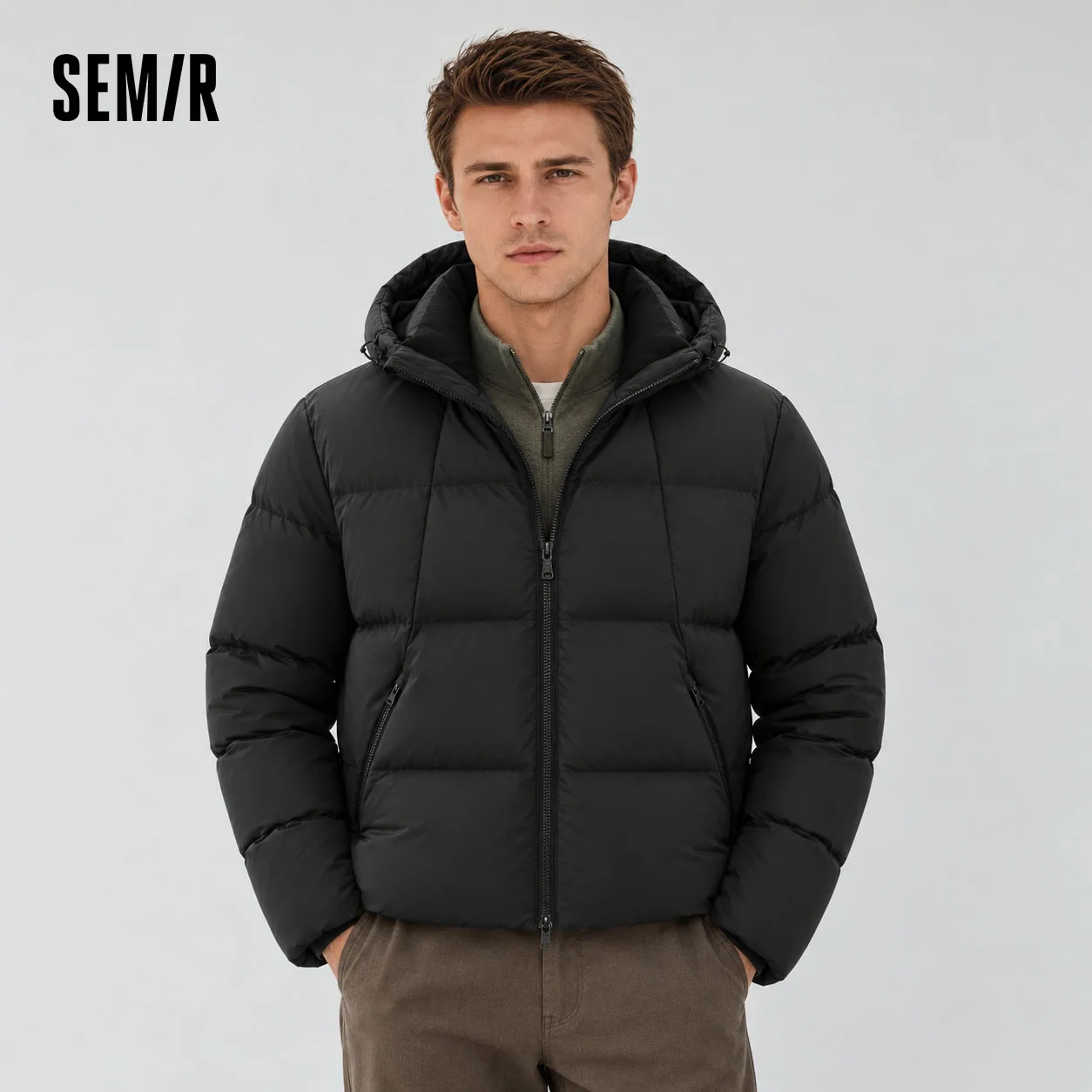 Semir Unisex Down Jacket 90 Percent Down Fill Hooded Thermal Warmth Puffer Water Repellent 2026 New Winter Daily Wear