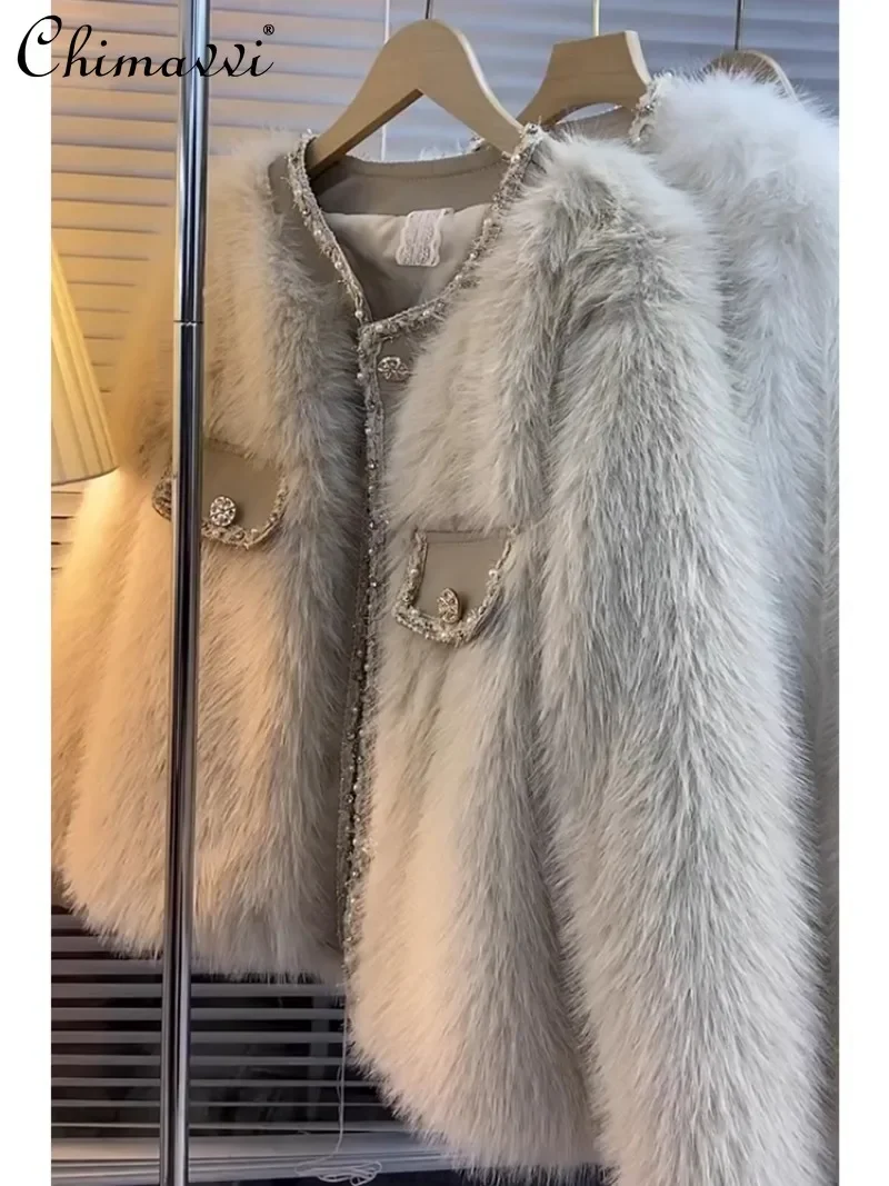 

Winter Fur Integrated Mink Velvet Short Milk Tea Color Padded Cotton Environmentally Friendly Fur Fashion Versatile Jacket Women