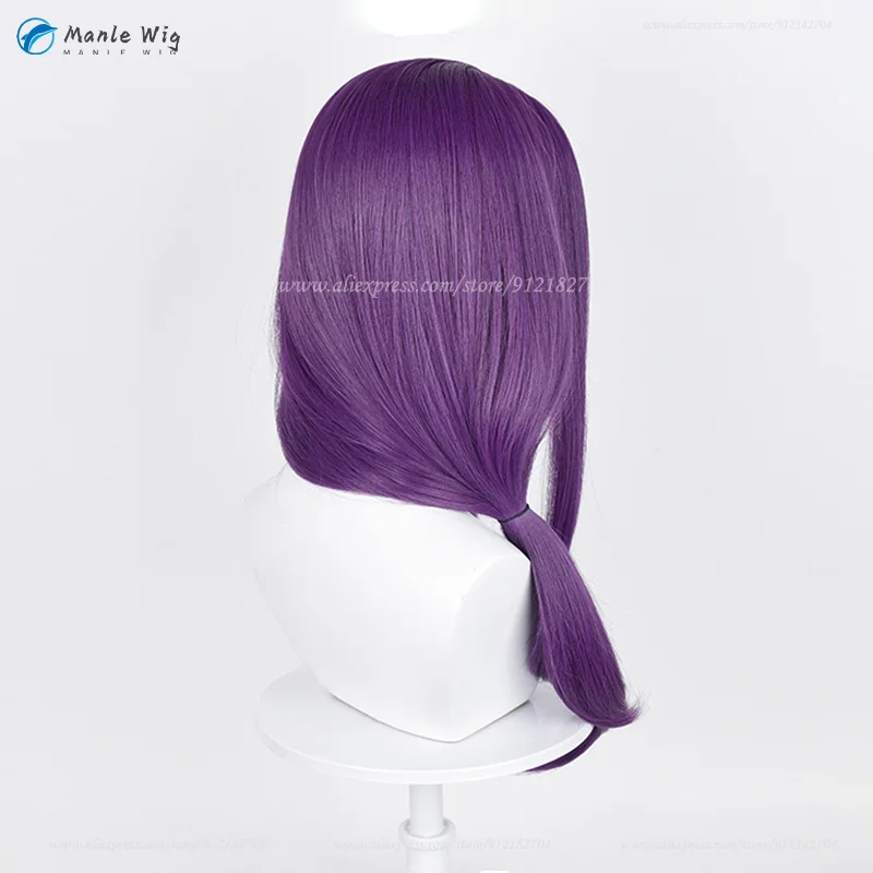 Peruca de Cosplay Kamishiro Rize para Mulher, Resistente ao Calor, Sintético, Roxo, Perucas Anime, Boné, Alta Qualidade, 70cm