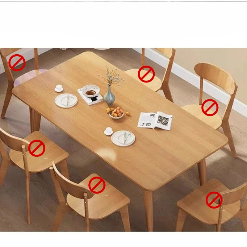 Only Table Nordic Solid Small Space Modern Minimalist Kitchen Dining Room Wood Dining Table Set  Rectangular Natural Wood Finish