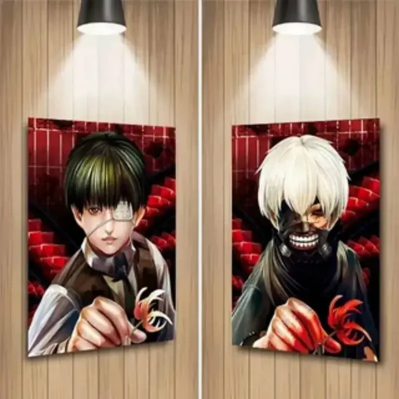 Anime 3D Ken Kaneki Lenticular Poster Wall Poster Anime Painting 3D Flip Gradient Poster Wall Art Home Decor