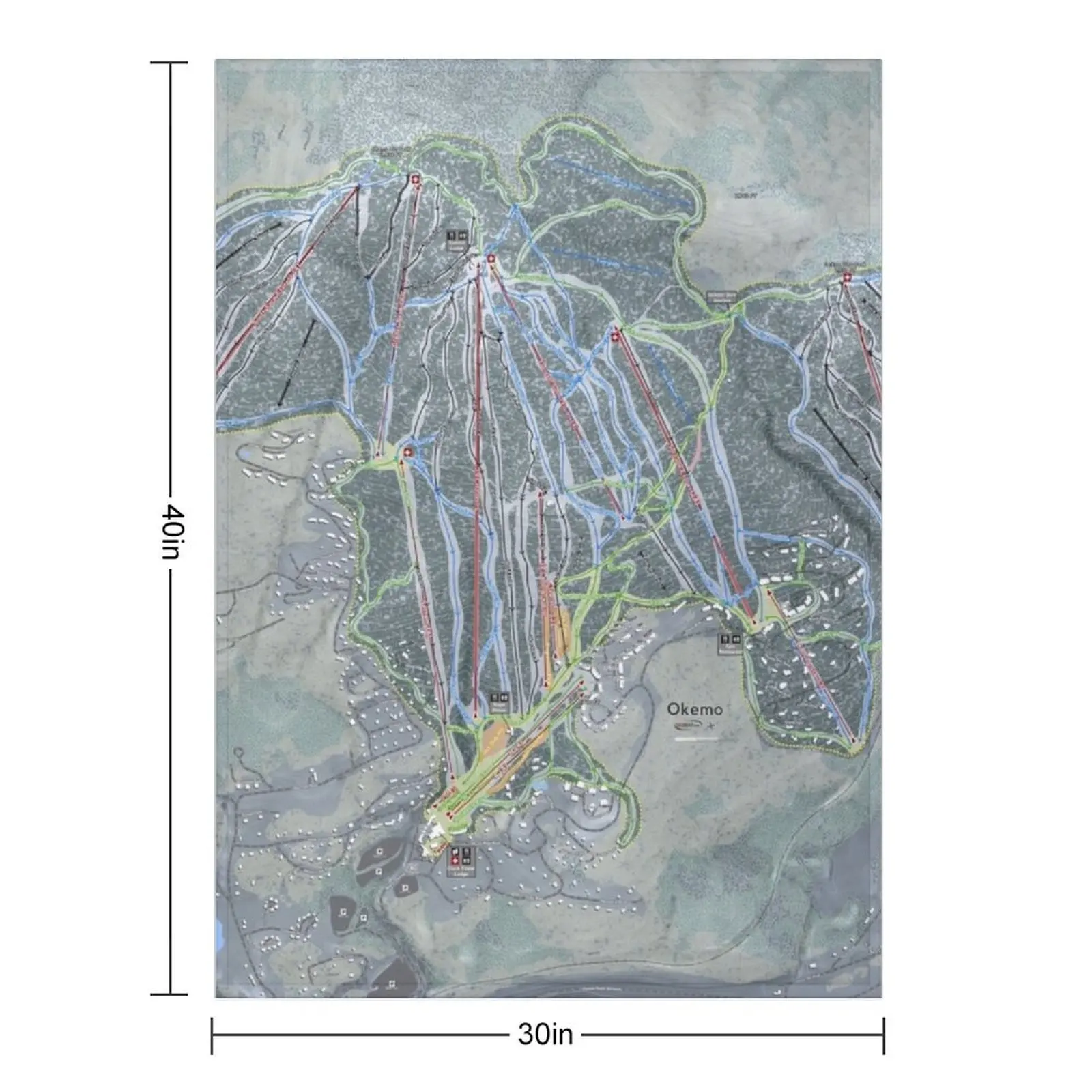 Okemo Resort Trail Map Throw Blanket Plaid on the sofa halloween Luxury Throw Weighted Furrys For Decorative Sofa Blankets