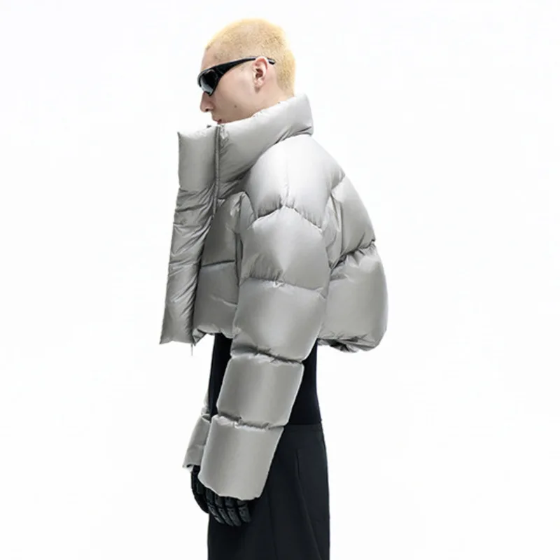 HKSH خريف شتاء جديد الرجال المد 90 الأبيض بطة أسفل انفصال اتجاهين سترة رشاقته الدافئة قصيرة الوقوف طوق معطف منتفخ HK17140