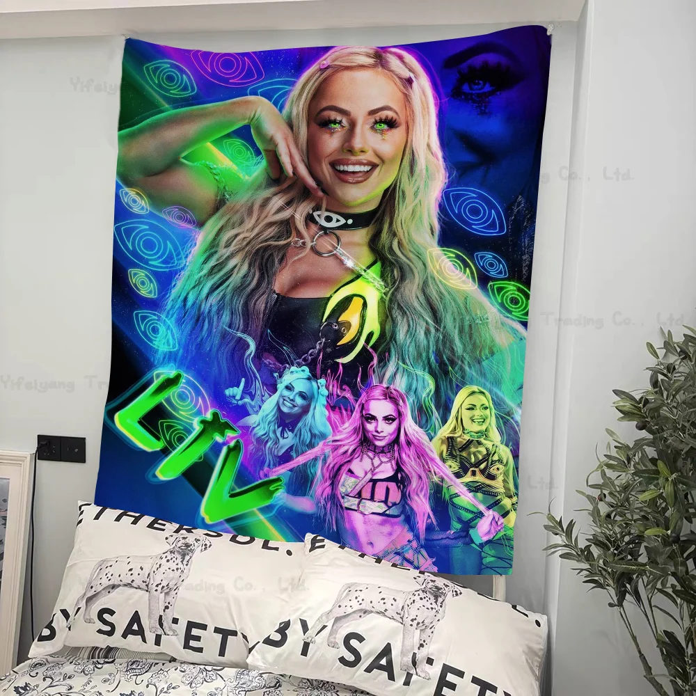 Liv Morgan Anime Tapestry Hanging Tarot Hippie Wall Rugs Dorm Wall Hanging Sheets