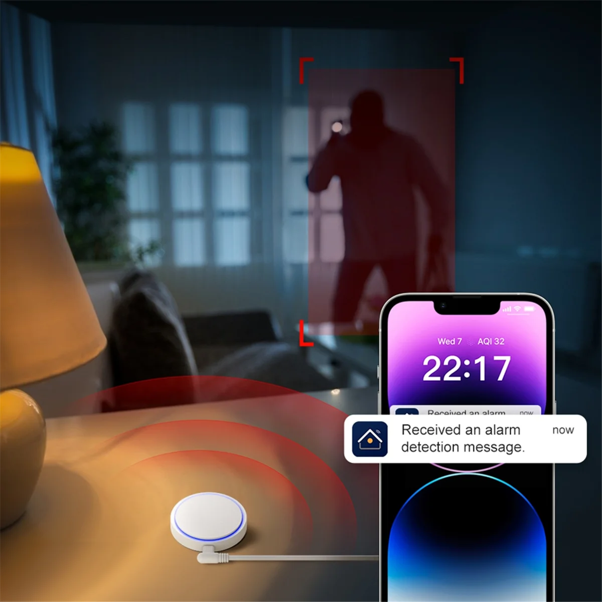 モーションセンサー Tuya WiFi ミリ波レーダー人間存在モーションセンサー、輝度/距離検出 PIR センサー家庭用