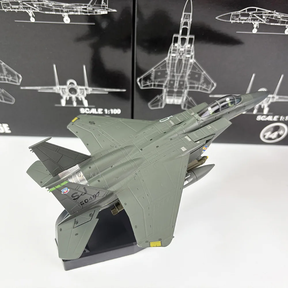 1:100 Scale US Military F-15E Fighter F15 Gulf MIG Killer Finished Alloy Diecast Aircraft Models Ornament Aviation Souvenir