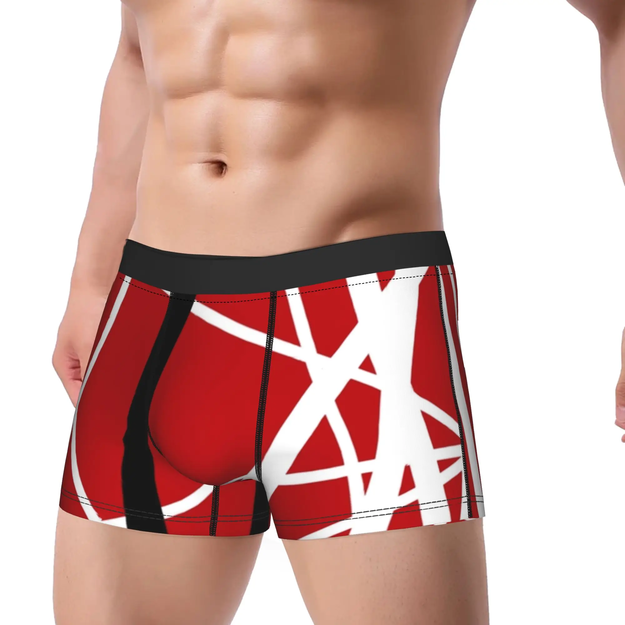 Van Halen Art Underwear  Men Panties Pattern Elastic Boxer Shorts Trenky Boxer Brief Plus Size