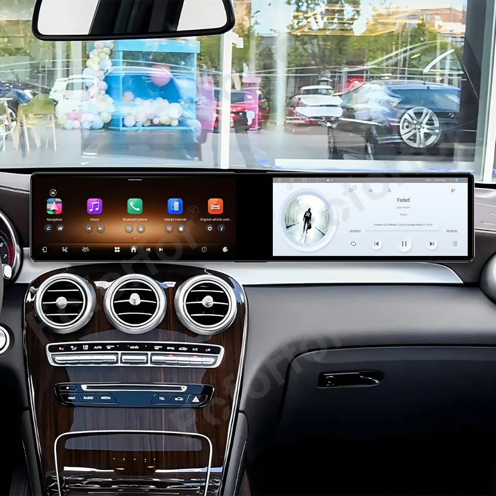 

12.3"Dual Screen Update Car Radio Carplay GPS Navi For Mercedes-Benz GLC 2015-2021 Multimedia Player Navi Radio dvd player