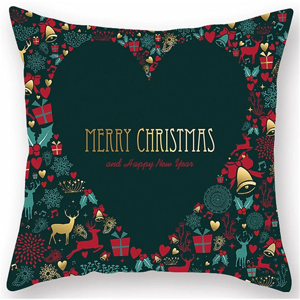 Merry Christmas throw pillow cover with short plush print for living room sofa decoration cushion cover pillow covers decorative