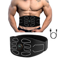 EMS Waist Abdominal Trainer Belt Muscle Stimulator Abs Muscle Toner Display Fat Burn Body Slimming Weight Loss Fitness Massage