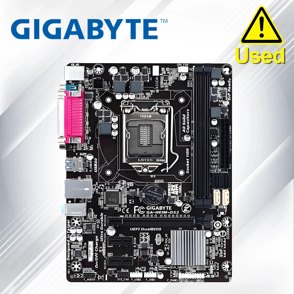 Gigabyte GA-H81M-DS2 Motherboard For Intel H81 DDR3 USB3.0 16GB LGA 1150 H81M DS2 Desktop Mainboard Systemboard