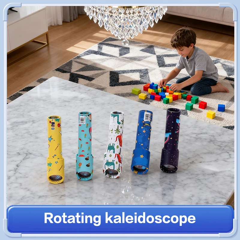 1PCS Rotation Kaleidoscope Cartoon Paper Magic Changeful Non Adjustable Colored World Toy For Children Classic Educational Toys