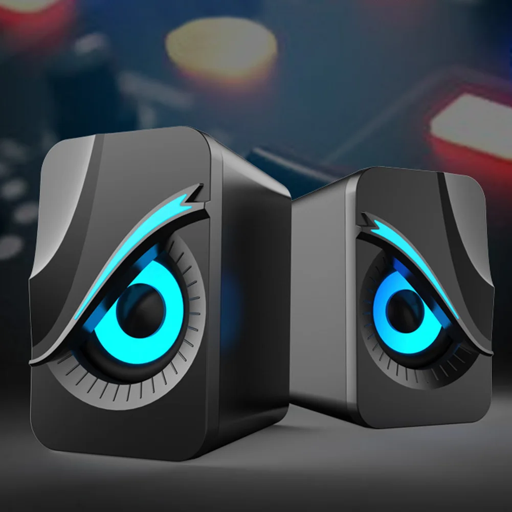 مكبر صوت سلكي USB مع أضواء RGB مكبر صوت صغير محمول للتحكم في مستوى الصوت صندوق صوت للكمبيوتر الشخصي والكمبيوتر المحمول