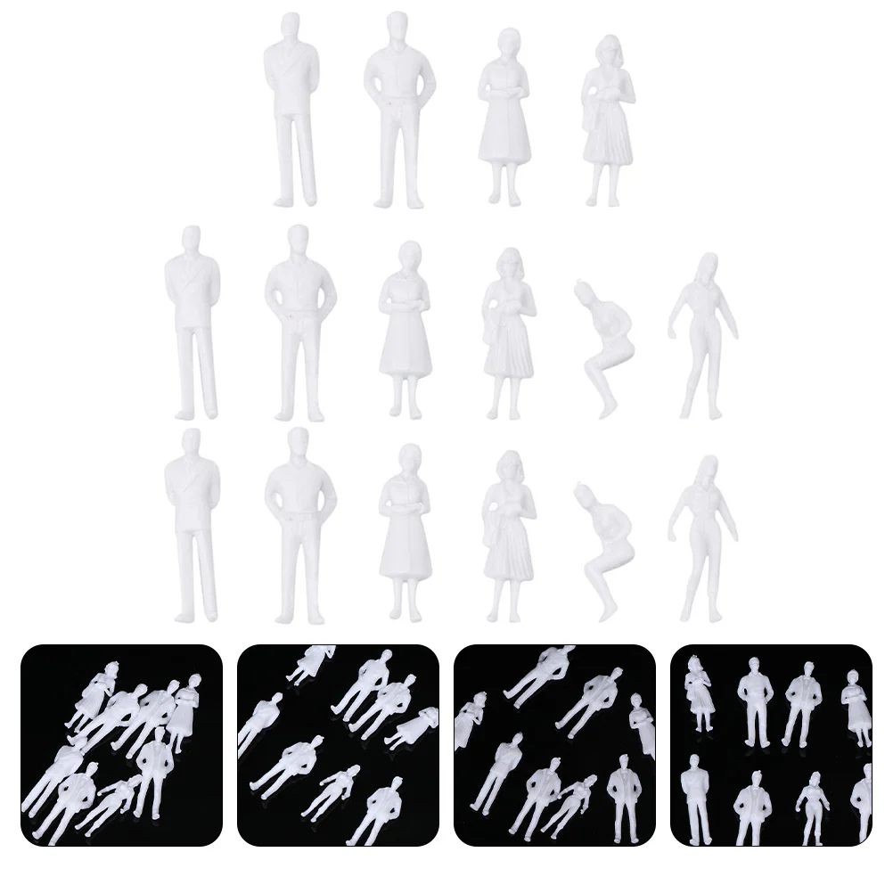 30 pezzi tavolo di sabbia bianco cattivo giocattolo modelli in miniatura persone layout figure in plastica per paesaggio bambino realistico