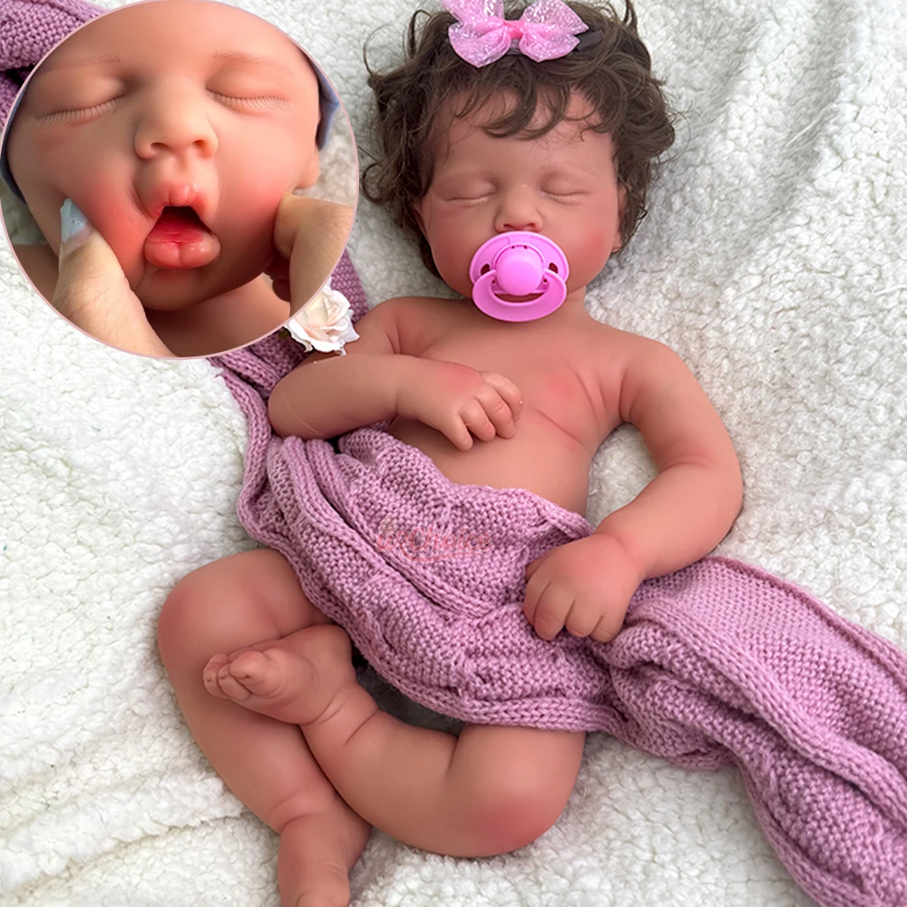 

50 см реалистичная силиконовая кукла Reborn для маленьких девочек Loulou с укорененными волосами, художественная кукла, ручная роспись вен, детали для коллекционного рождественского подарка