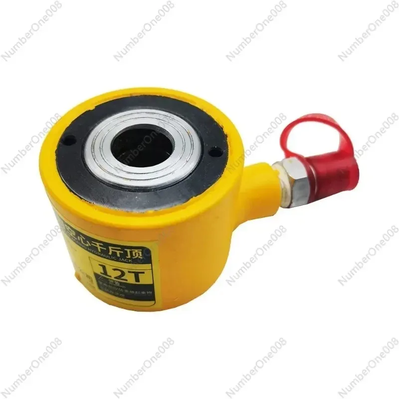 12T Hollow Hydraulic Jack RCH-120, Single Acting Separate Cylinder Body 56mm Height 8mm Stroke for Pulling
