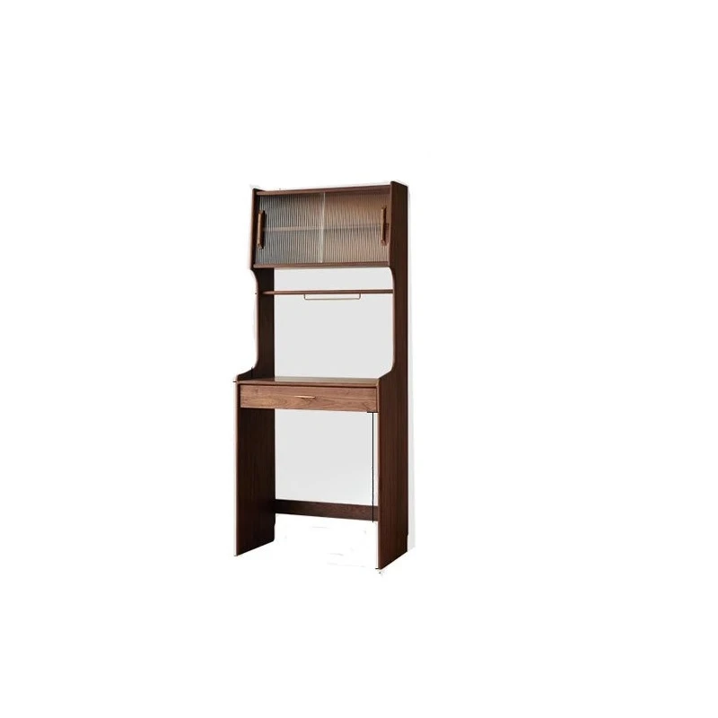 

black walnut dining side cabinet dining table against the wall integrated telescopic Nordic kitchen cabinet