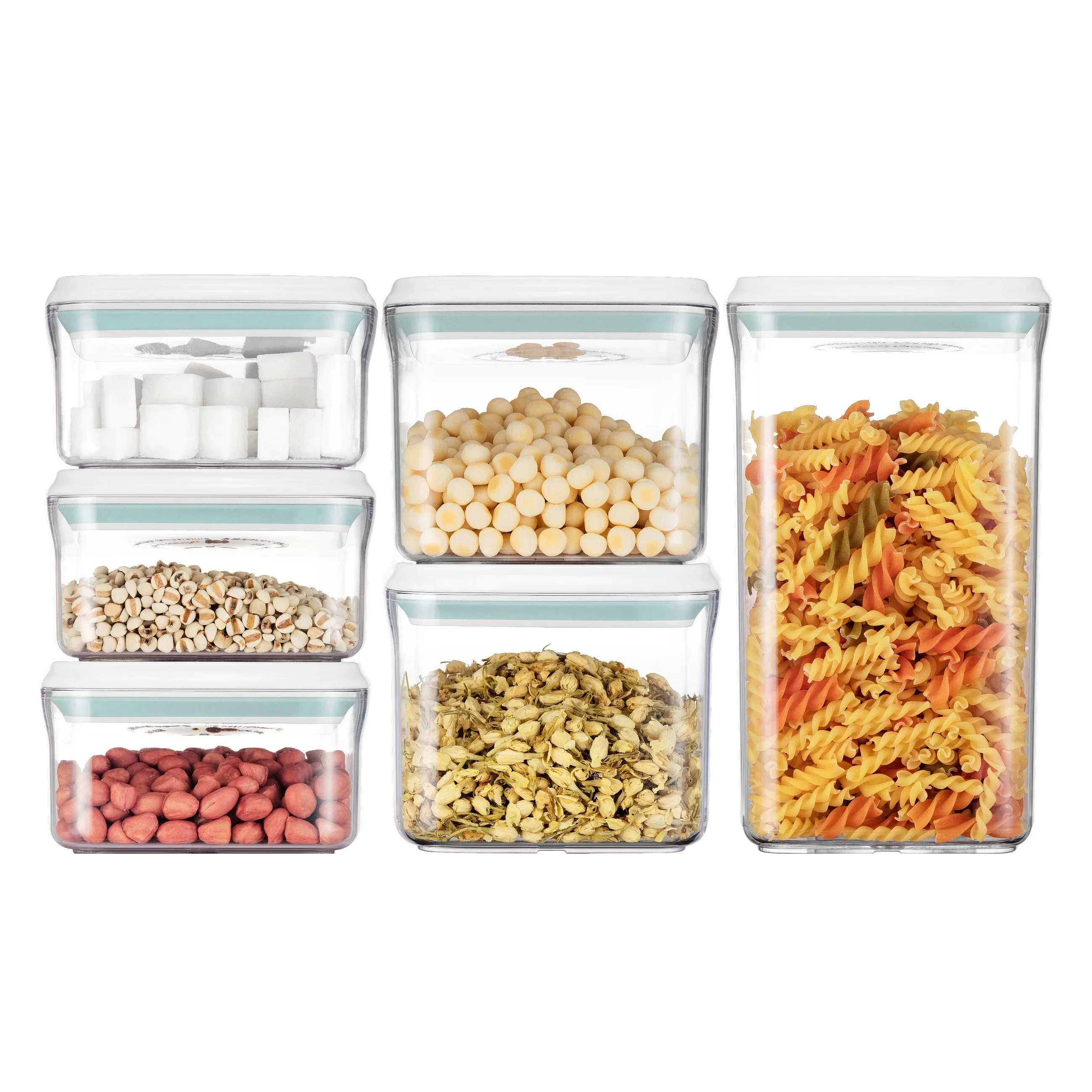 Ankou Dry Food Fresh Keeping High Transparent Plastic Airtight Food Kitchen Containers Box