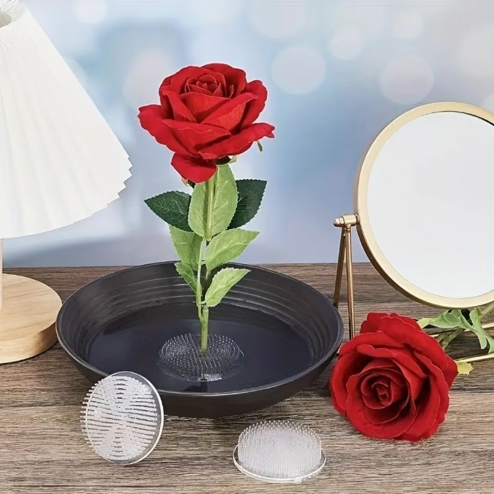 Suction Cup Round Ikebana Stem Holder Transparent Dense Spike Structure Flower Art Fixing Base Fixed Base Floral Fixing Bracket
