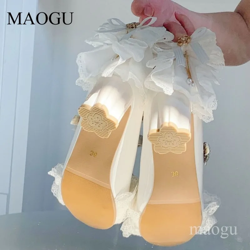 Japanese Style Women's Large Size34-42 Kawaii Lolita Mary Jane Shoes Bow Heart Buckle Chunky Heel Cosplay Shoes Zapatos De Mujer view 2