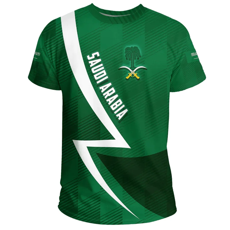 Saudi Arabia Flag 3D Print T-shirt For Men SA Saudi Arabian Jersey Tee Shirts Summer Fashion Casual Boys Fitness Oversized Tops