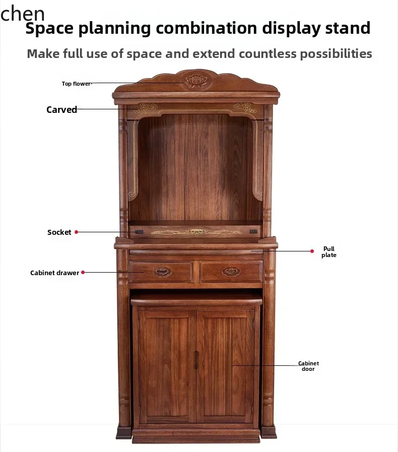 y97- Altar Table for Worshiping Gods, God Cabinet, Wealth God Standing Cabinet, Bodhisattva Worship Table