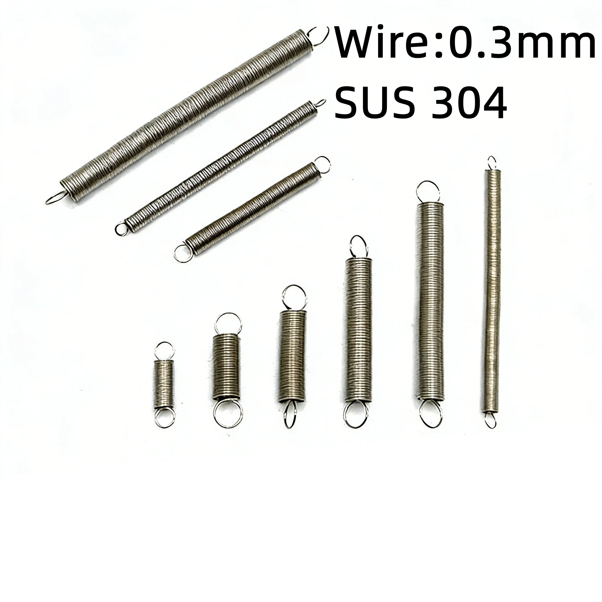 Wire 0.3mm   Stainless Steel  Mini Tension Spring OD 2-4MM Length 10-50mm  DIY Mechanical Small Spring