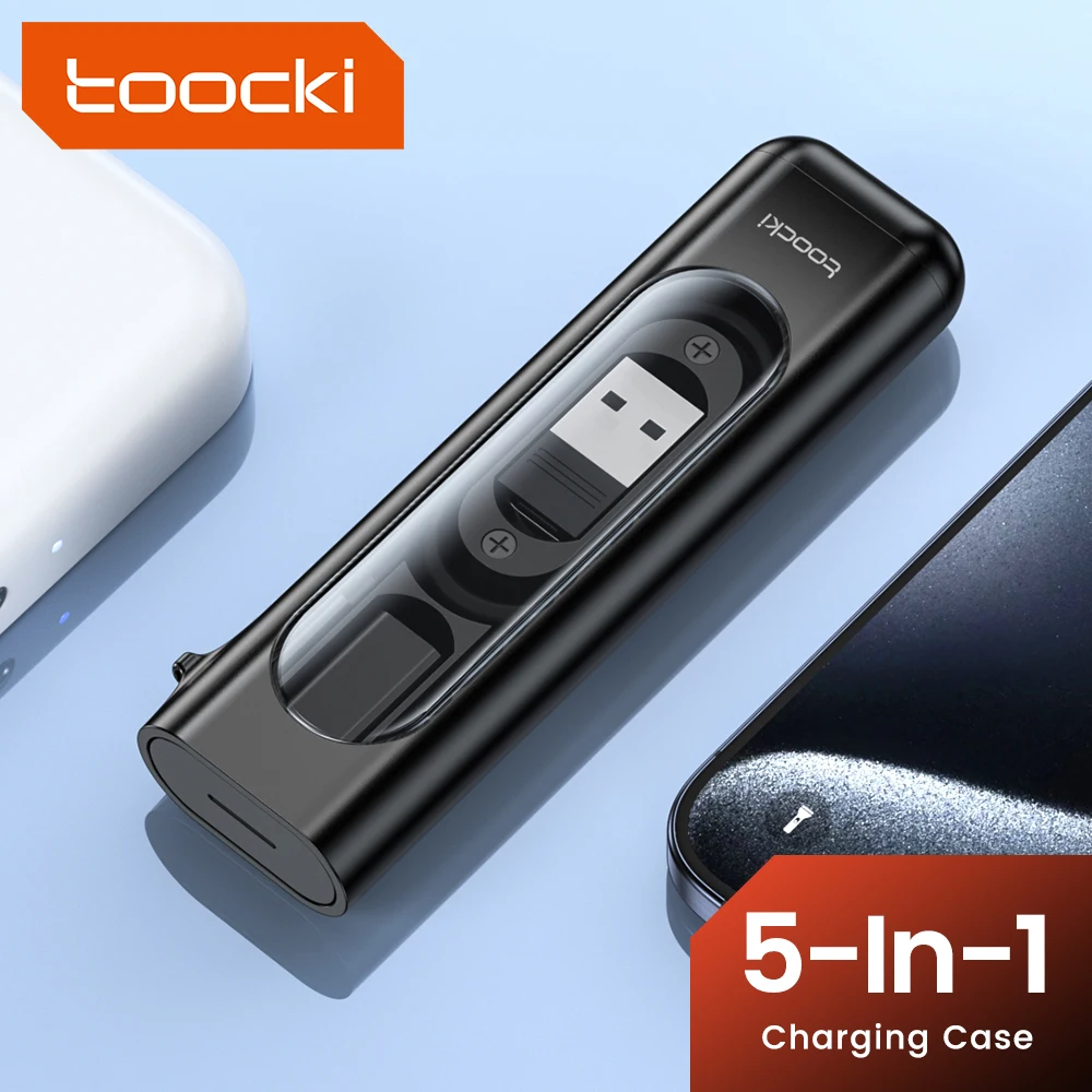 Toocki 5 in 1 USB Type C OTG Adapter PD60w Fast Charging Cable Micro Lightning Converter Charge Box Kit SIM TF Card Storage Case