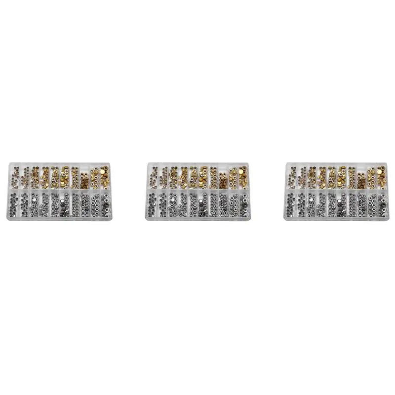 A32HOT-900X Waterproof Watch Crown Parts Replacement Assorted Gold & Silver Dome Flat Head Watch Accessories Repair Tool Kit