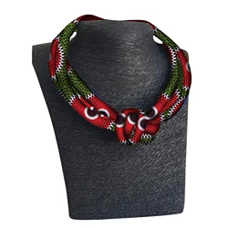 African Print Necklace Ankara Print Necklace African Ethnic Handmade Jewellery African Cotton Fabric Jewellery For Women WYB378