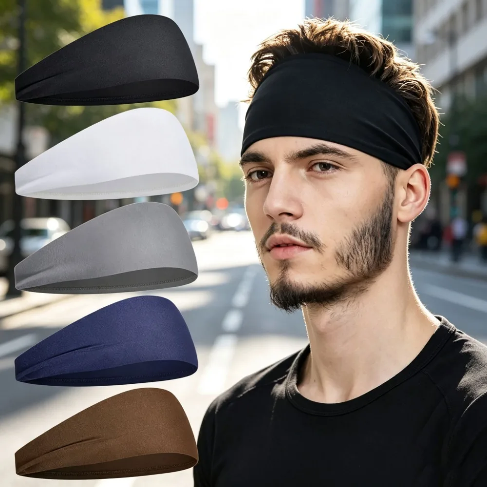 Elastic Sports Sweat Headband Absorbent Breathable Sweatband for Men Women Running Fitness Outdoor Sports