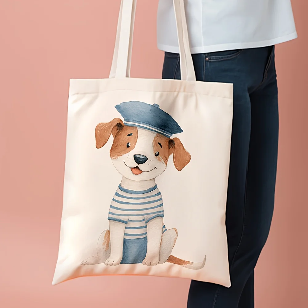 1pc Retro Sailor Dog Tote Bag - Vintage Nautical Shoulder Bag with Strap, Durable Suitable for Commuting, Beach,,, Gift for Anim