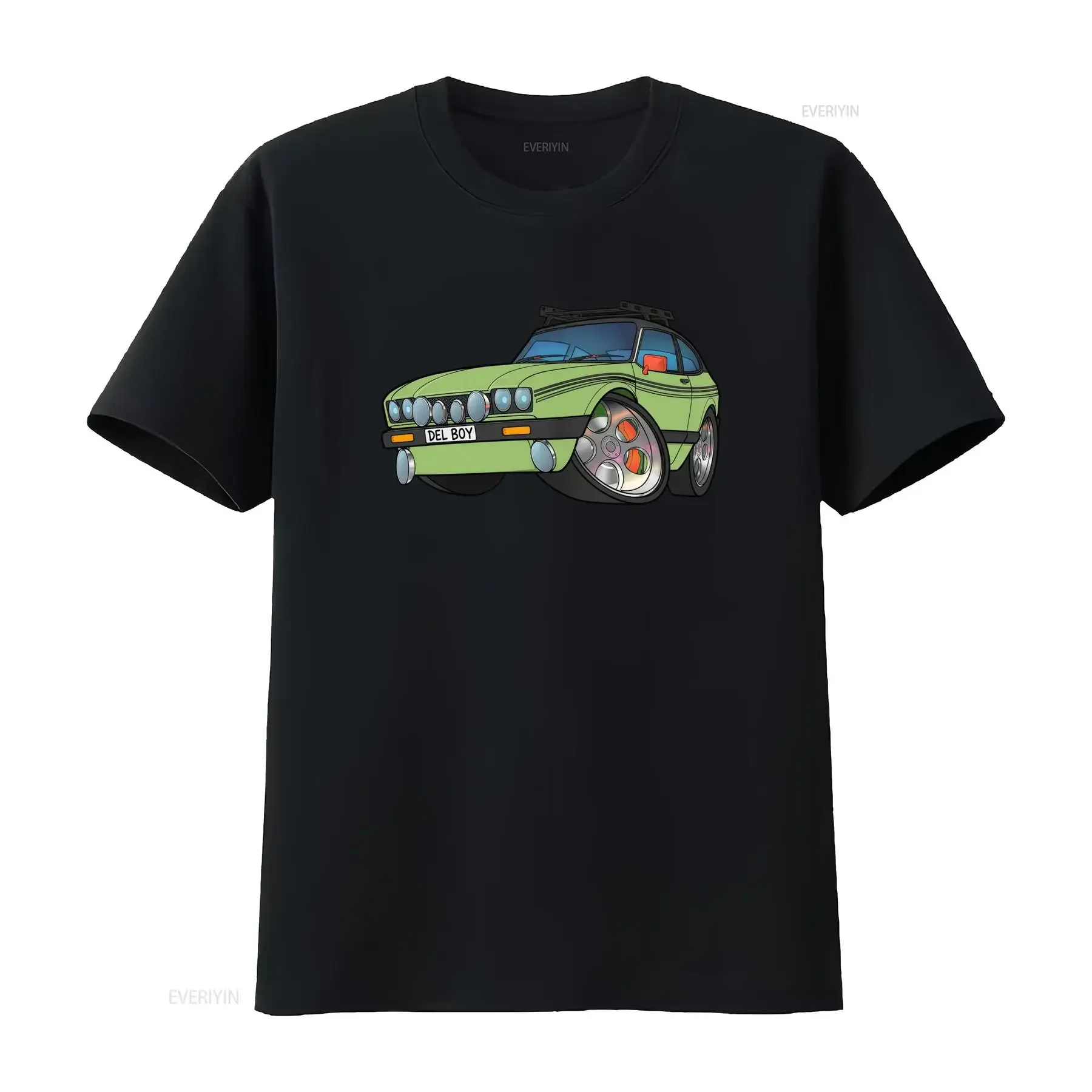 Capri Ghia T Shirt Casual Crew Neck Slight Stretch Fabric Regular Fit Print Pattern Perfect for Men All season vintage Washed