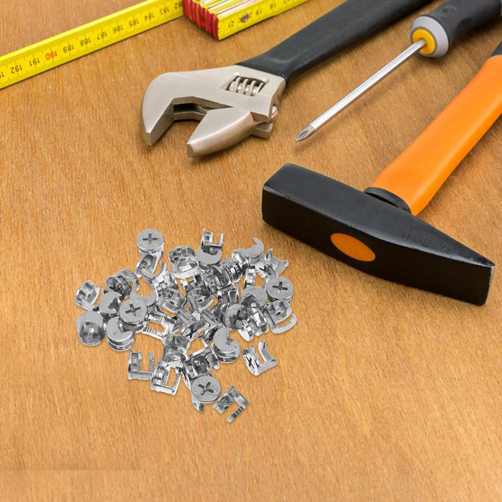 40Pcs Furniture Connector Set Cam Lock Nut Connectors Eccentric Wheel Screws for Cabinet Wardrobe Bookshelf Furniture Assembly
