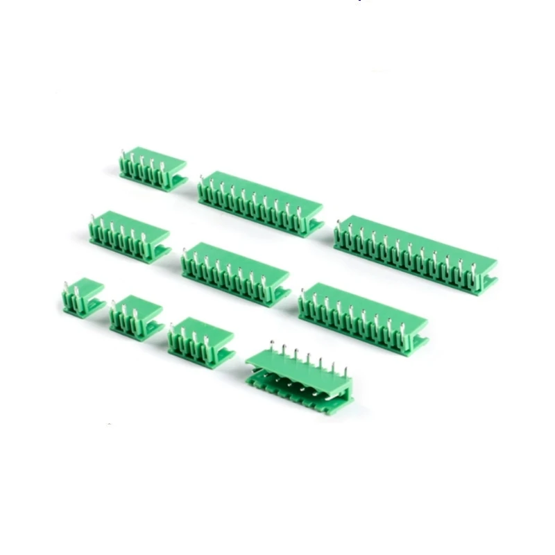 Bloque de terminales enchufable, conector PCB, KF2EDGR 5,08 2P/3P/4P/5P/6P/7P/8P/9P/10/11P/12P aguja curva tipo L, 2EDGR, 5,08mm, 2 P-12 pines