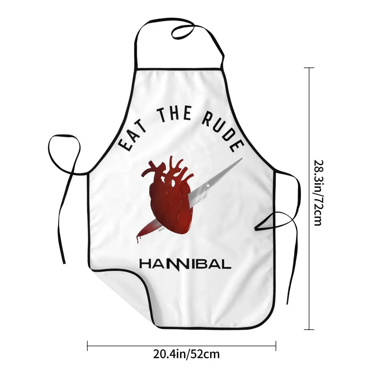 Eat The Rude - Hannibal Apron Chef Cooking Baking Tablier Waterproof Bib Kitchen Cleaning Pinafore for Women Men Painting