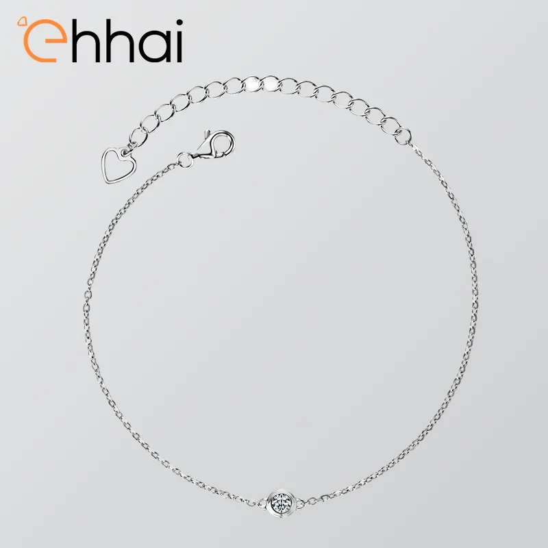 

Ehhai GRA Certified 3mm Round Moissanite Charm Bracelet for Women S925 Sterling Silver Chains for Wedding Fine Jewelry Gifts Pu
