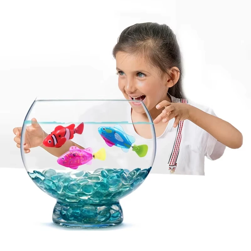 Giocattoli luminosi per bambini Giocattolo elettronico per animali domestici con bagliore attivato per pesci da nuoto per bambini e gatti, giocattolo interattivo per bagno/piscina, regalo per baby shower