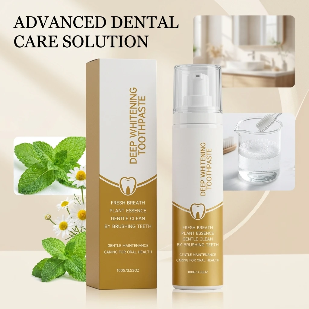 100g Fresh Brightening Toothpaste for Cleaning Teeth Surface Stains Yellowing - Comfortable Refreshing Breath Odor Removal