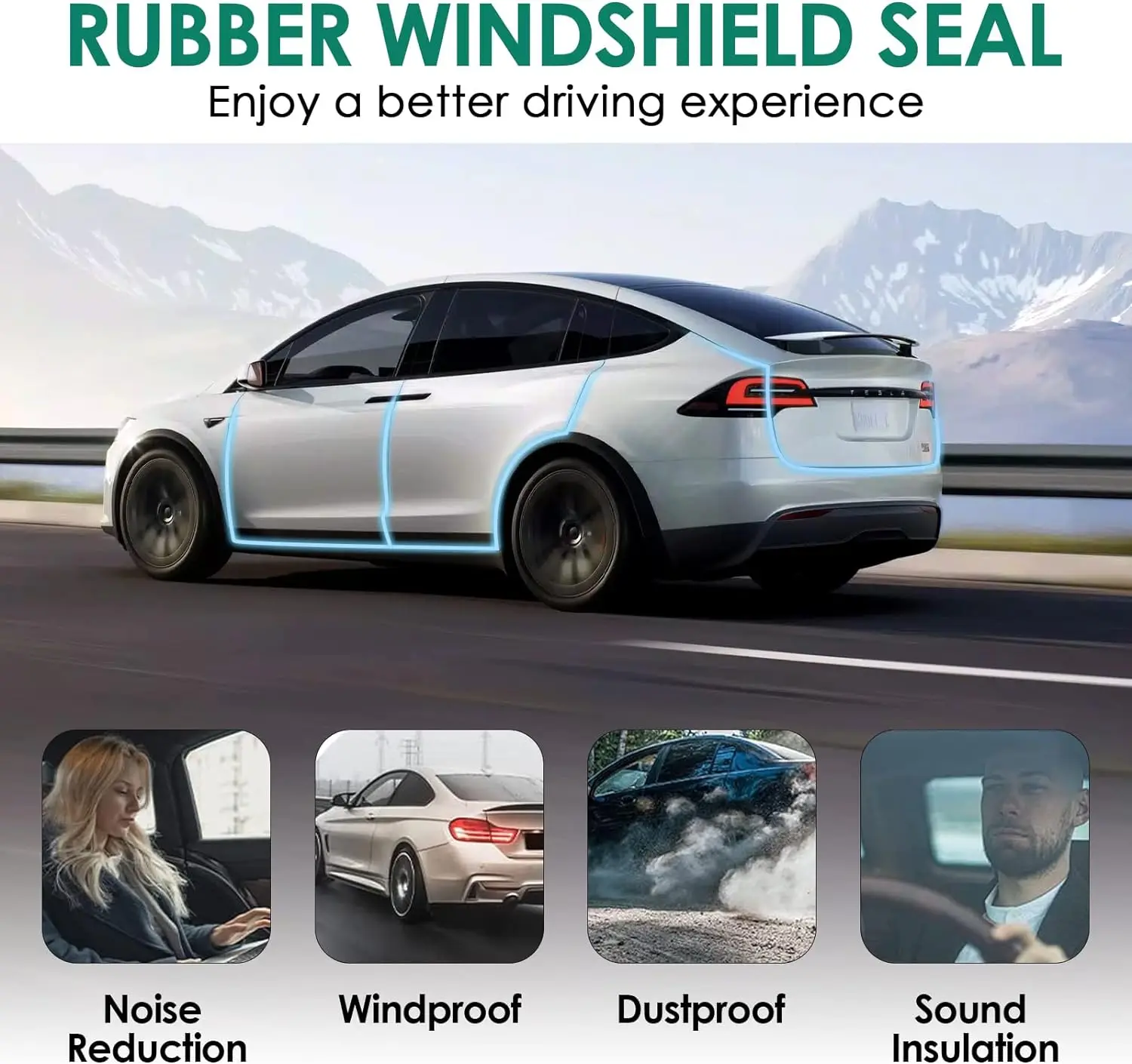 Door Seal Soundproof Kit for 2024 Tesla Model 3 Y S X Rubber Weather Draft Seal Strip Wind Noise Kit Front Trunk Cover Strip