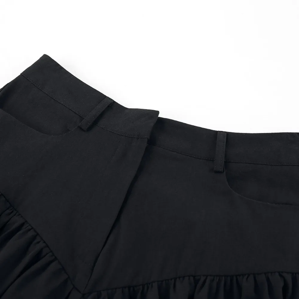 Ins Style Tiered Skirt Versatile Match Ruffled Tier Mini Skirt Summer Wear Loose Silhouette Women Skirt Street Look