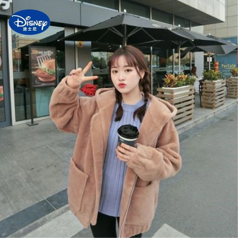 

Disney Women's Shearling Coat 2025 | Composite Leather & Wool, Mid-Length Lapel Jacket