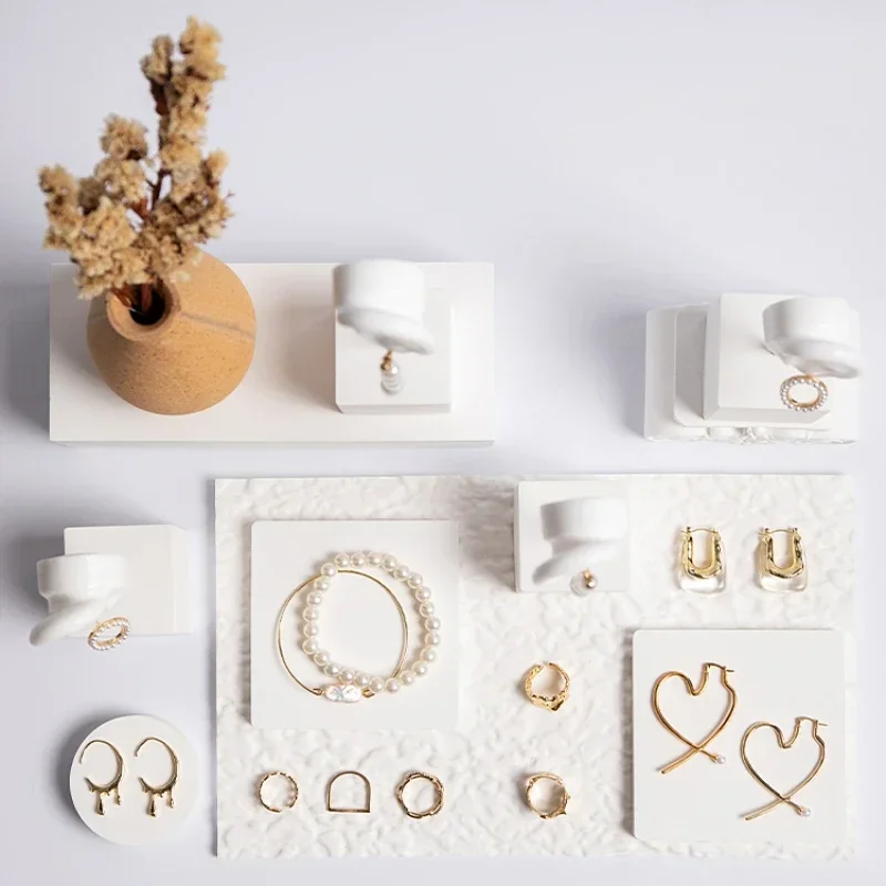 Plaster Display Holder Jewelry Shooting Prop White Creativity Organizador De Joyas Display Stand
