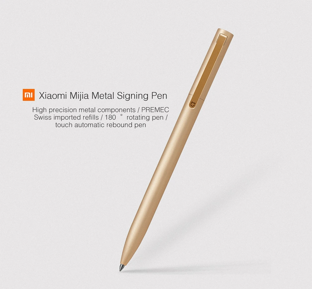 Original Xiaomi Metal Gel Pen 0.5mm Black Ink Swiss Pen Refill Office Business Signature Canetas Stationery Supplies/Gifts Pen