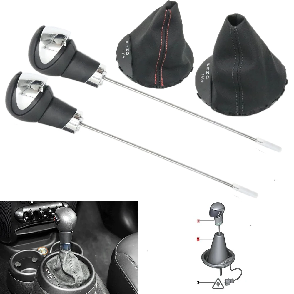Automatic Gear Shift Lever Knob Ball Head With Dust Cap Cover For BMW MINI Cooper Countryman R60 2009-2016 PACEMAN R61 2011-2015