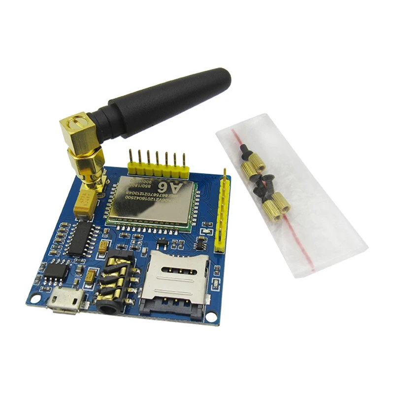 A6 GPRS Pro Serial GPRS GSM Module Core DIY Developemnt Board TTL RS232 With Antenna GPRS Wireless Module Data Replace SIM900